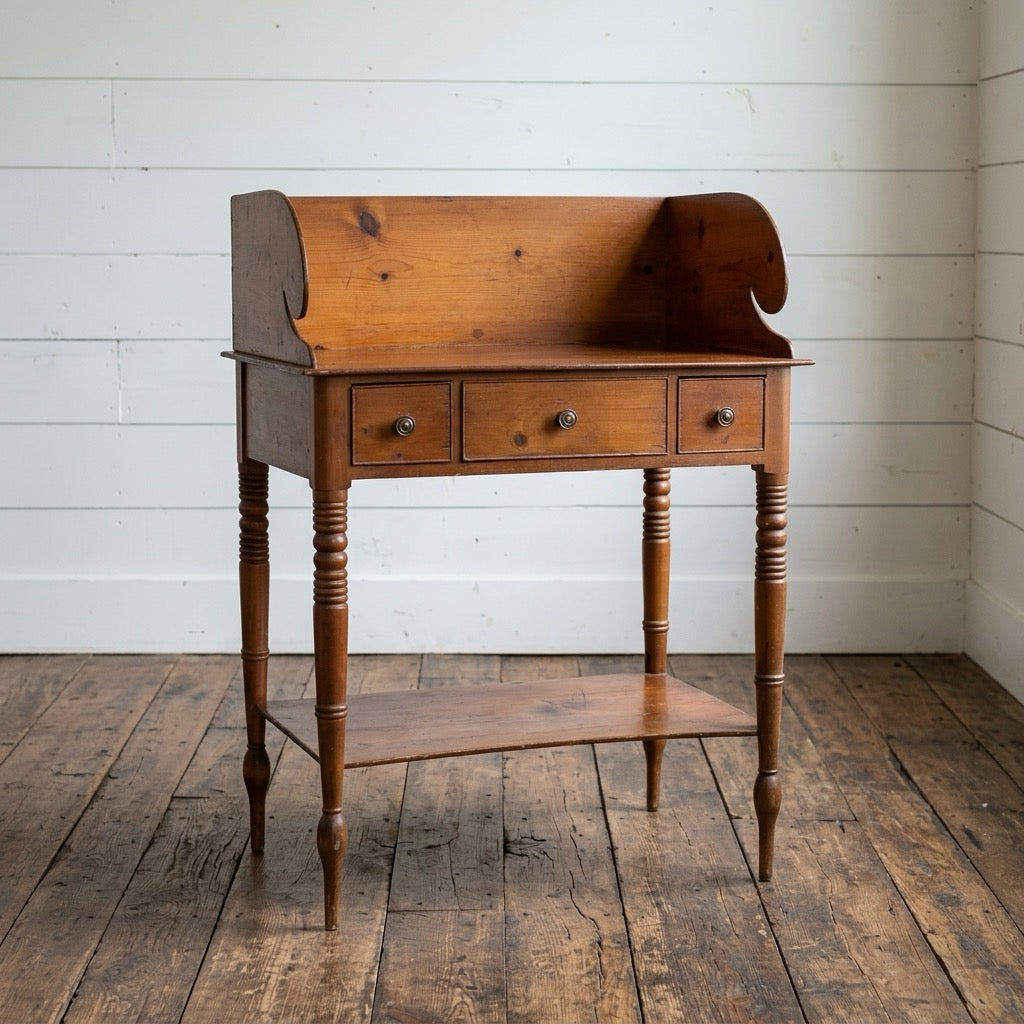 Elegant English Pine Washstand