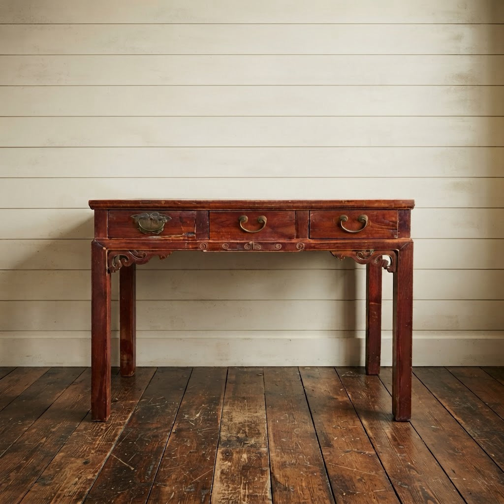 19th Century Red Lacquer Chinese Table