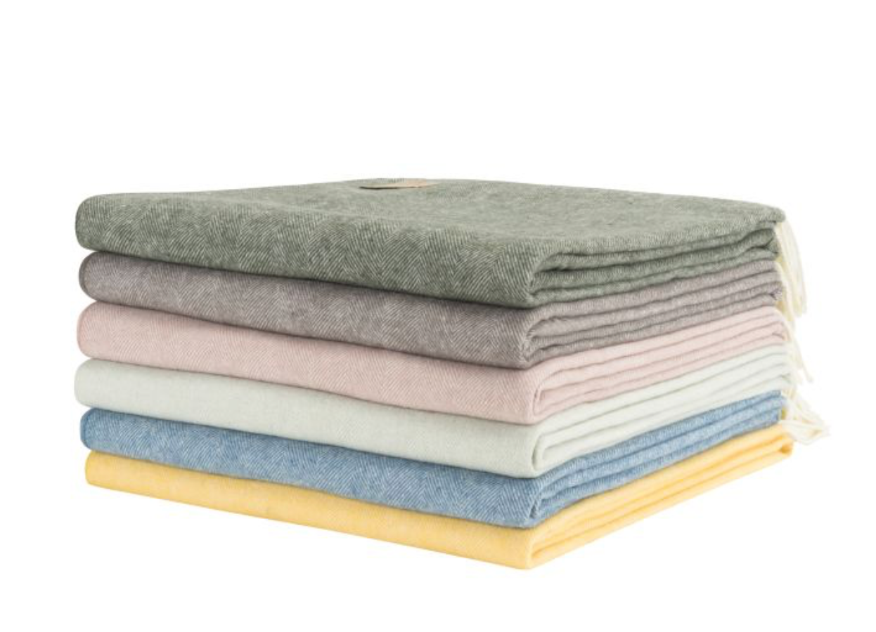 Light Gray Italian herringbone Throw