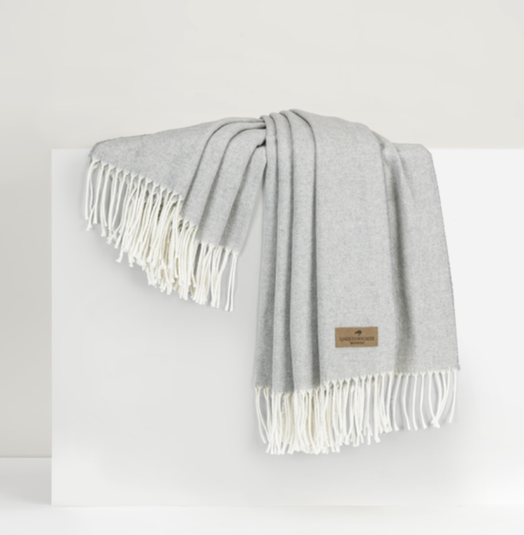 Light Gray Italian herringbone Throw