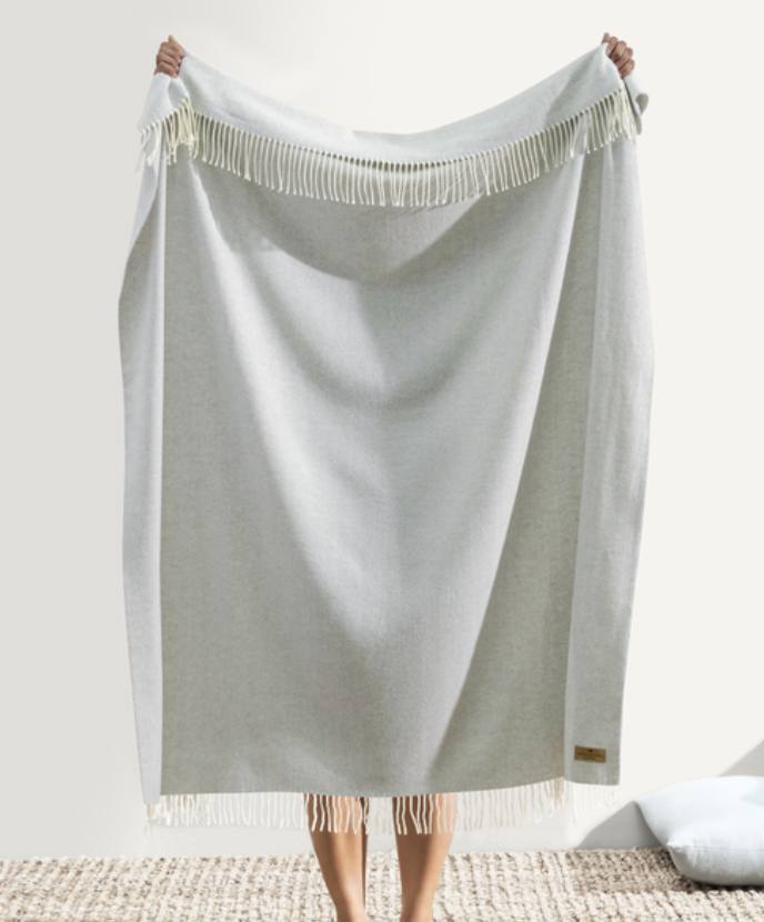 Light Gray Italian herringbone Throw