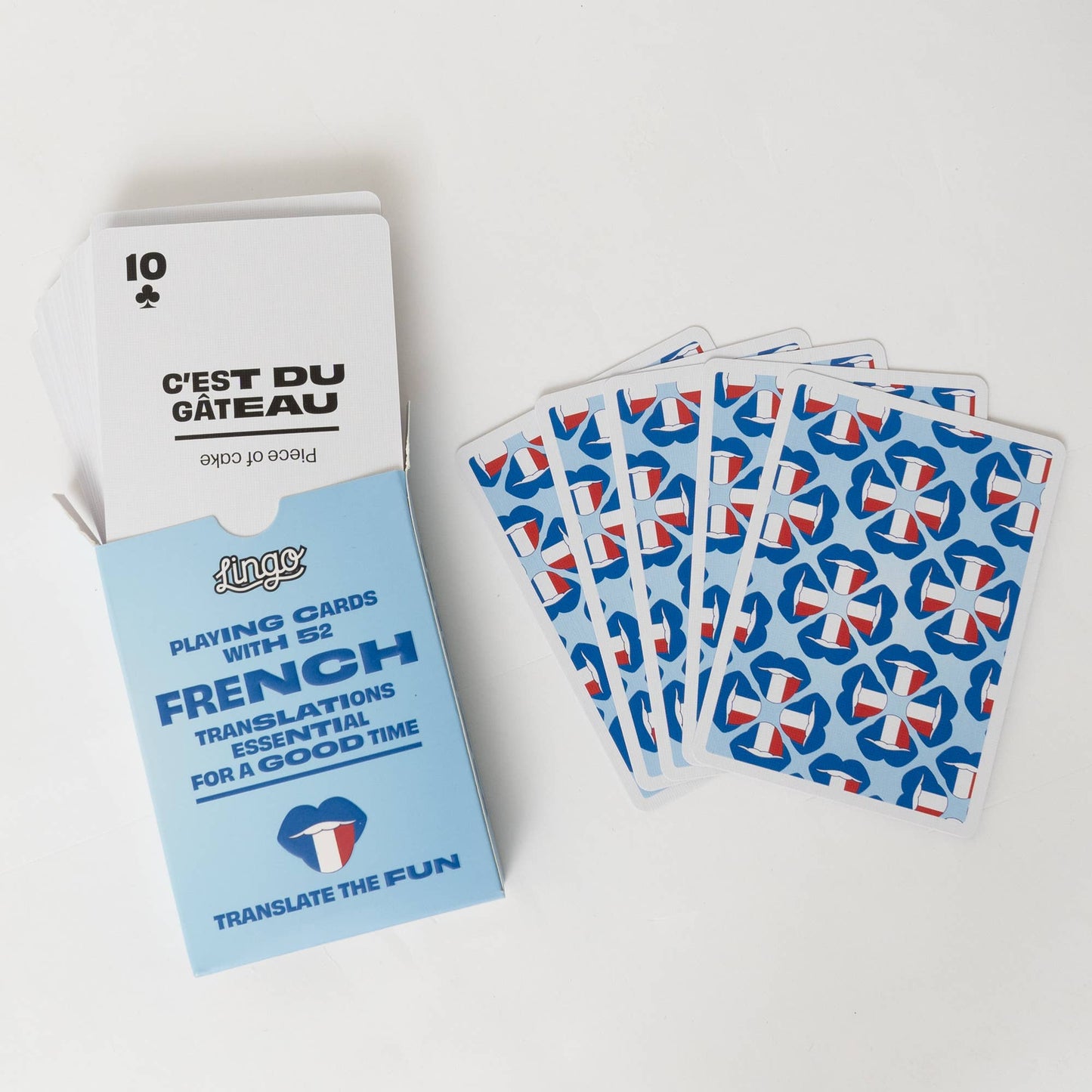 Lingo Playing Cards - French Travel Playing Cards in Tin Travel Case