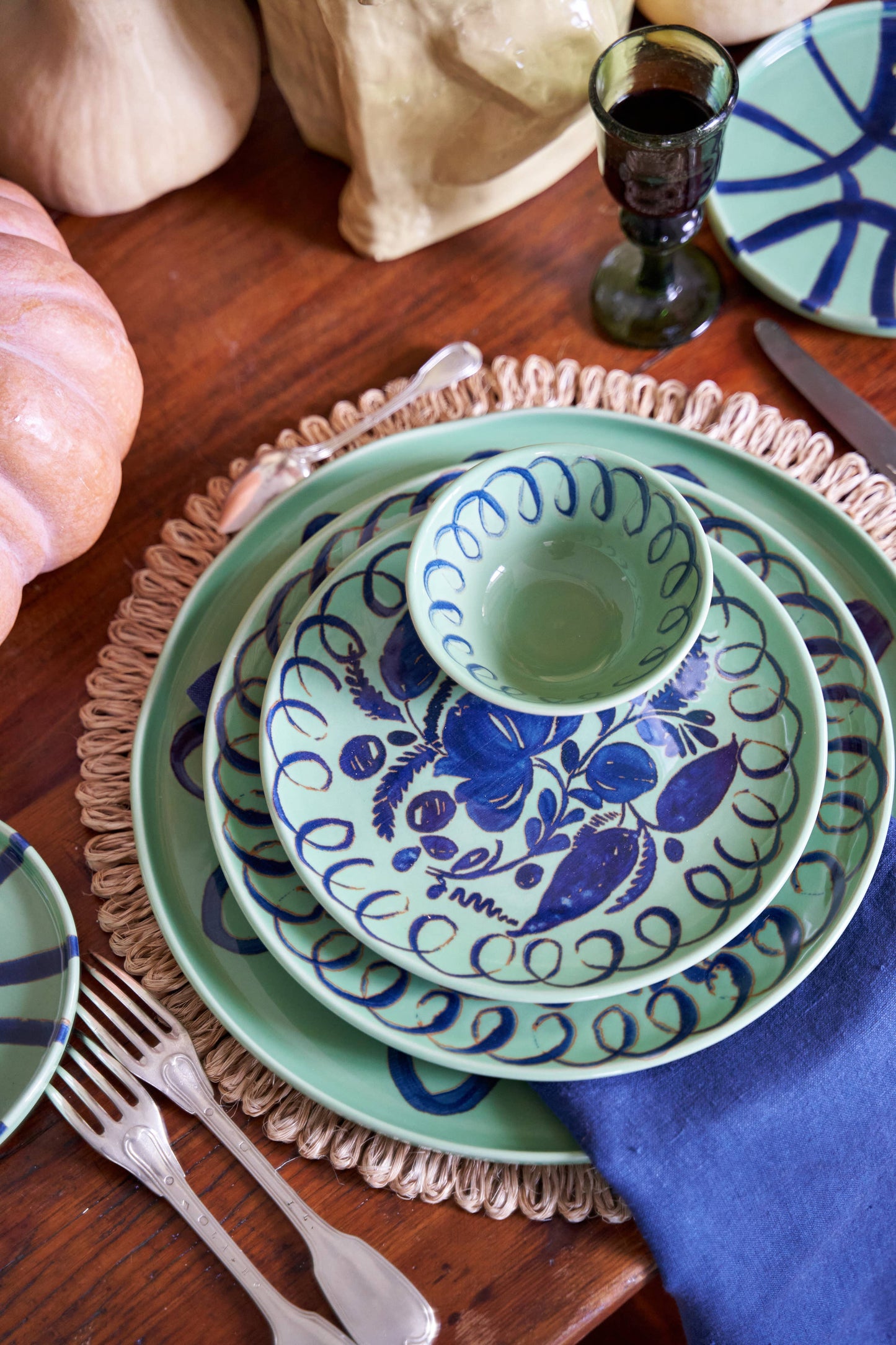 Amalfi Dessert Plate - Green