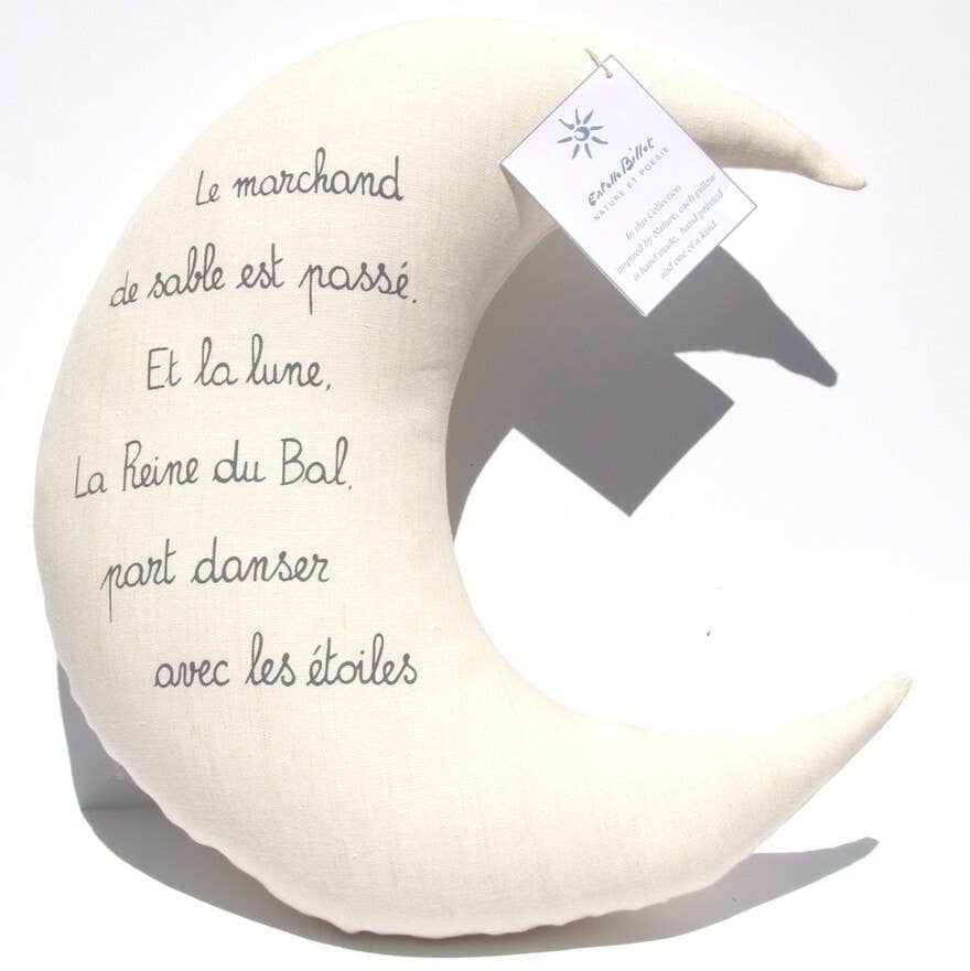Linen & Silk Moon Shaped Pillow