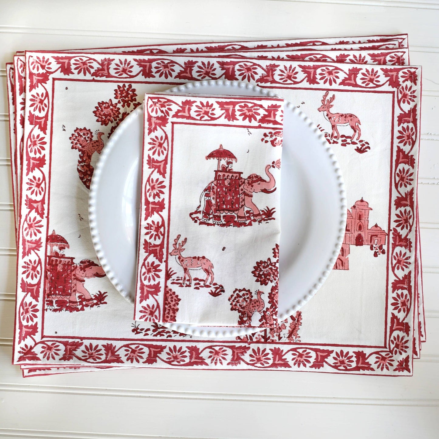 Raj Palace Red Napkins Set/4