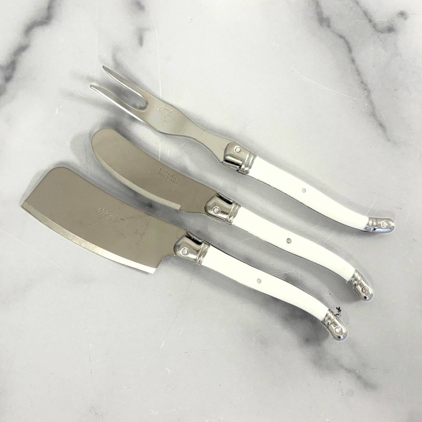 The Original French Laguiole Cheese Fork, White