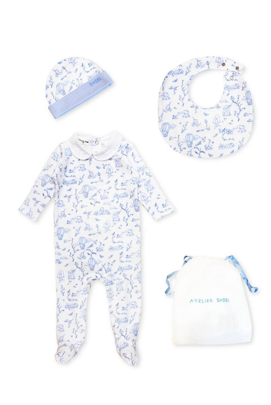 Atelier Babbi - 3-Piece Newborn Set - Toile De Jouy / Blue
