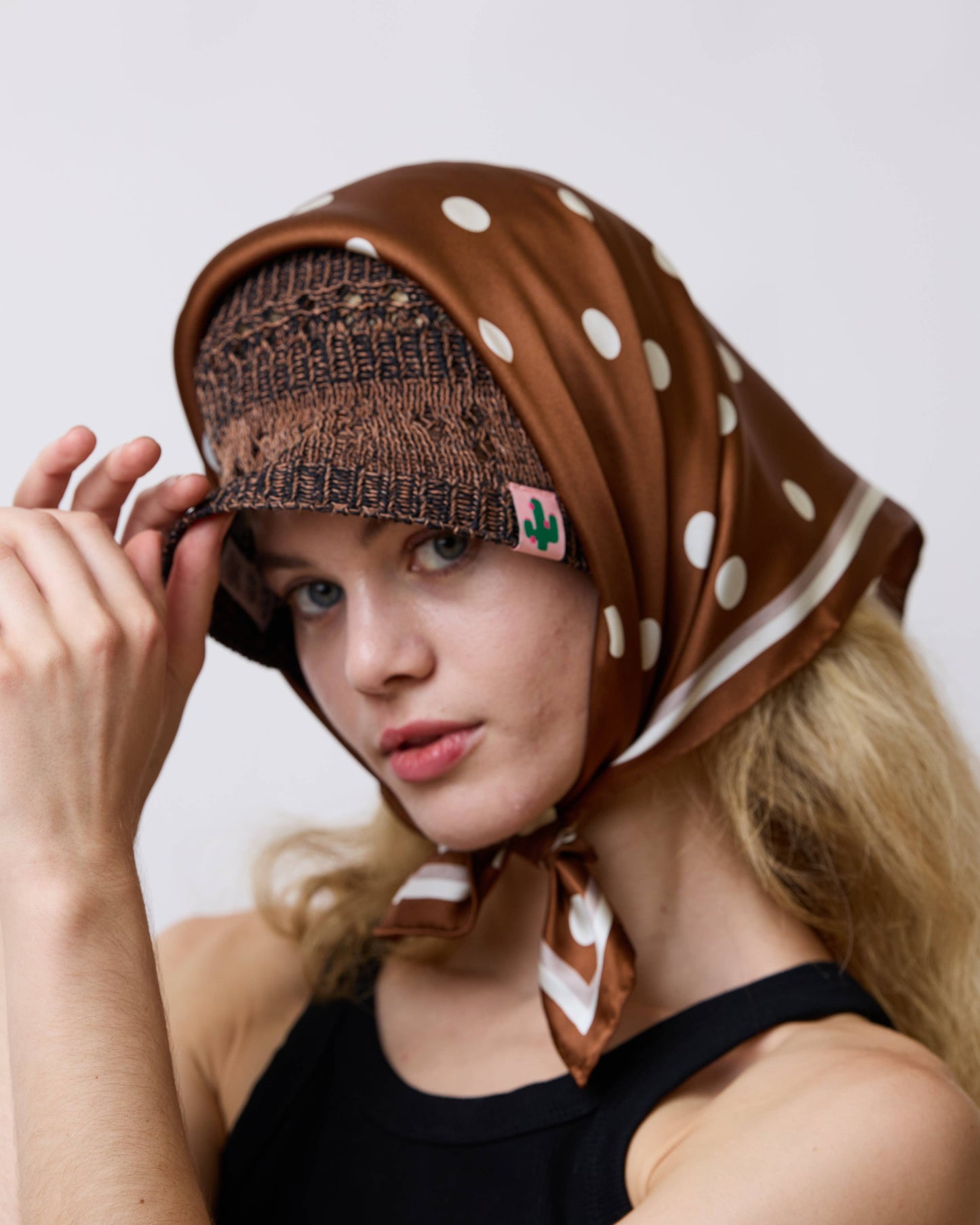 Lost Pattern NYC  "Retro Polka" Silk Bandana Scarf