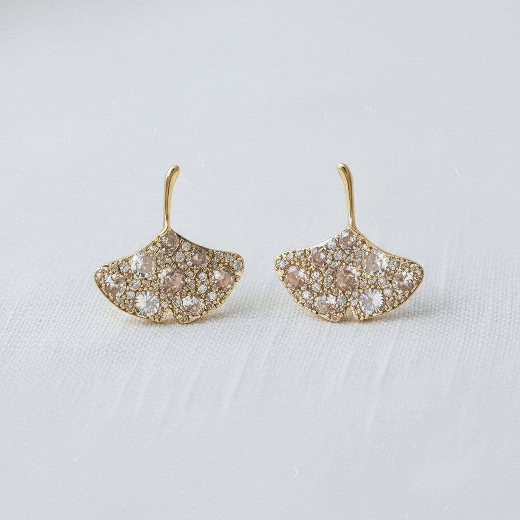 Ginkgo Leaf Stud Earrings