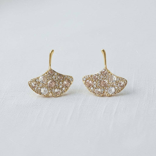 Ginkgo Leaf Stud Earrings