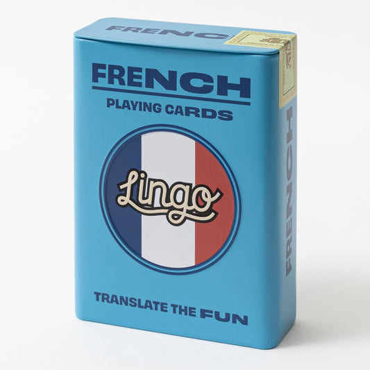 Lingo Playing Cards - French Travel Playing Cards in Tin Travel Case