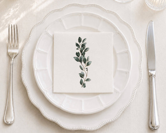 Emerald Foliage Cocktail Napkin Small