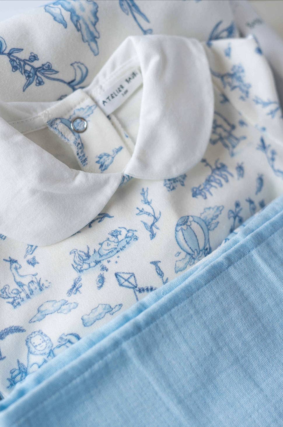 Toile de Jouy 5-Piece Newborn Set Blue