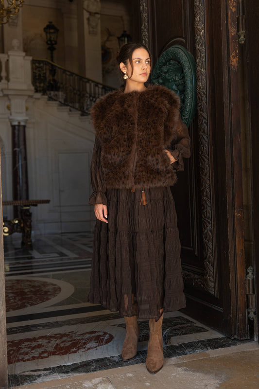 Chocolate Leopard Vest