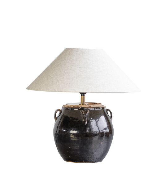 Aurelian Glow Glazed Pot Lamp