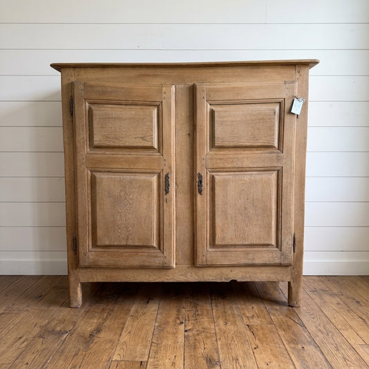 Early 19th Century French Bleached Oak Cabinet with Original Hardware