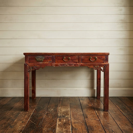 19th Century Red Lacquer Chinese Table