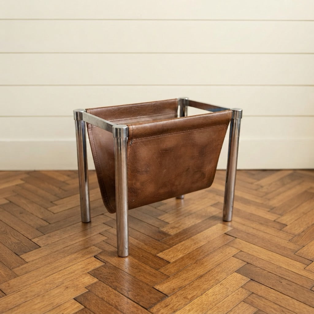 Milo Baughman Style Magazine Holder