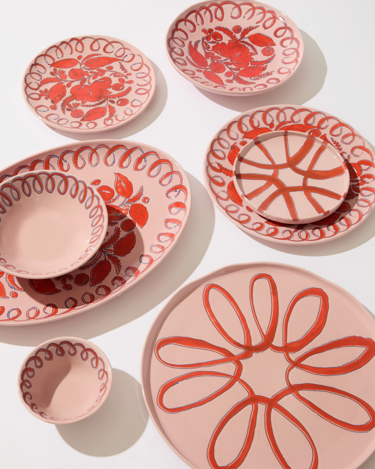 Amalfi Ceramic Oval Serving Tray - Pink