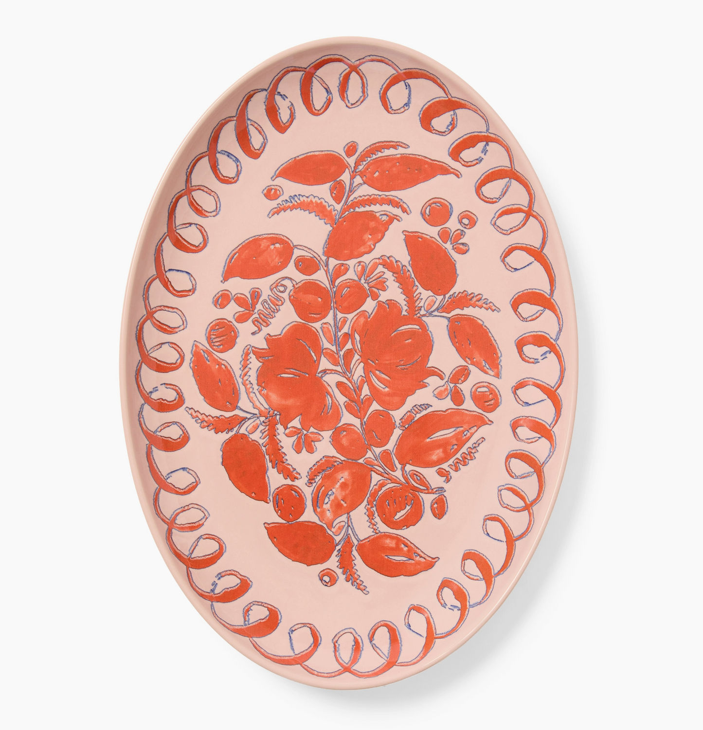 Amalfi Ceramic Oval Serving Tray - Pink