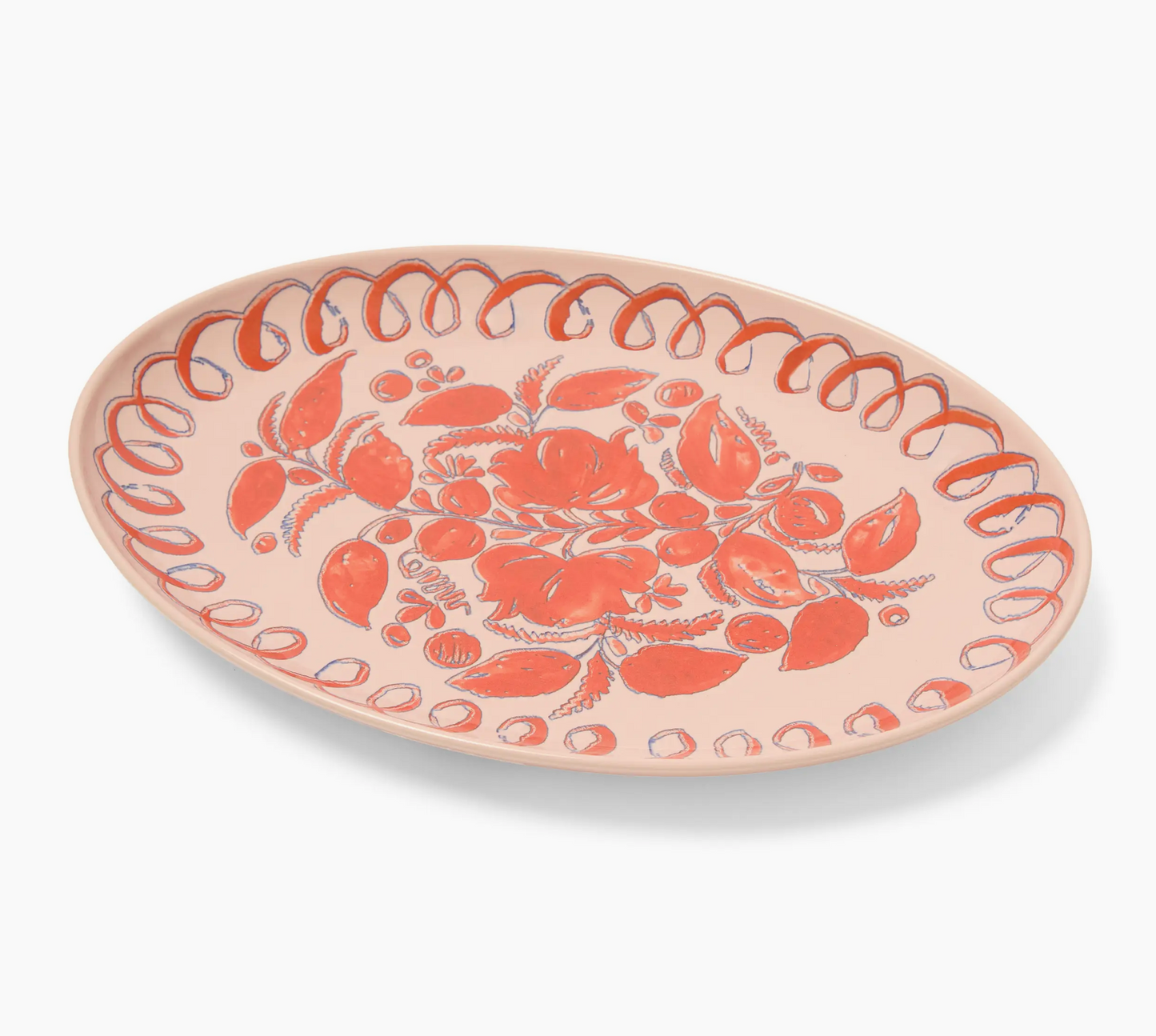 Amalfi Ceramic Oval Serving Tray - Pink
