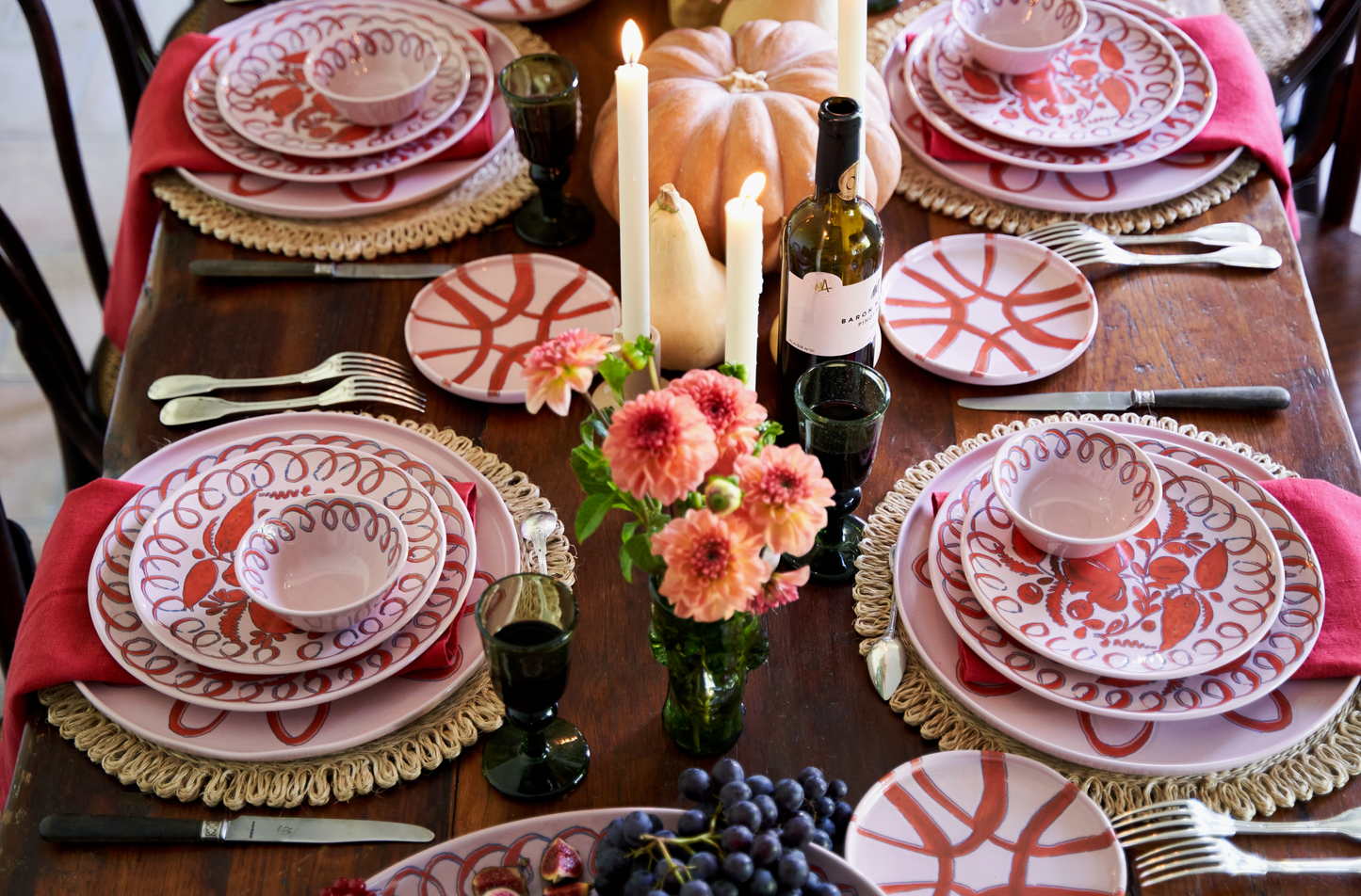 Amalfi Ceramic Oval Serving Tray - Pink