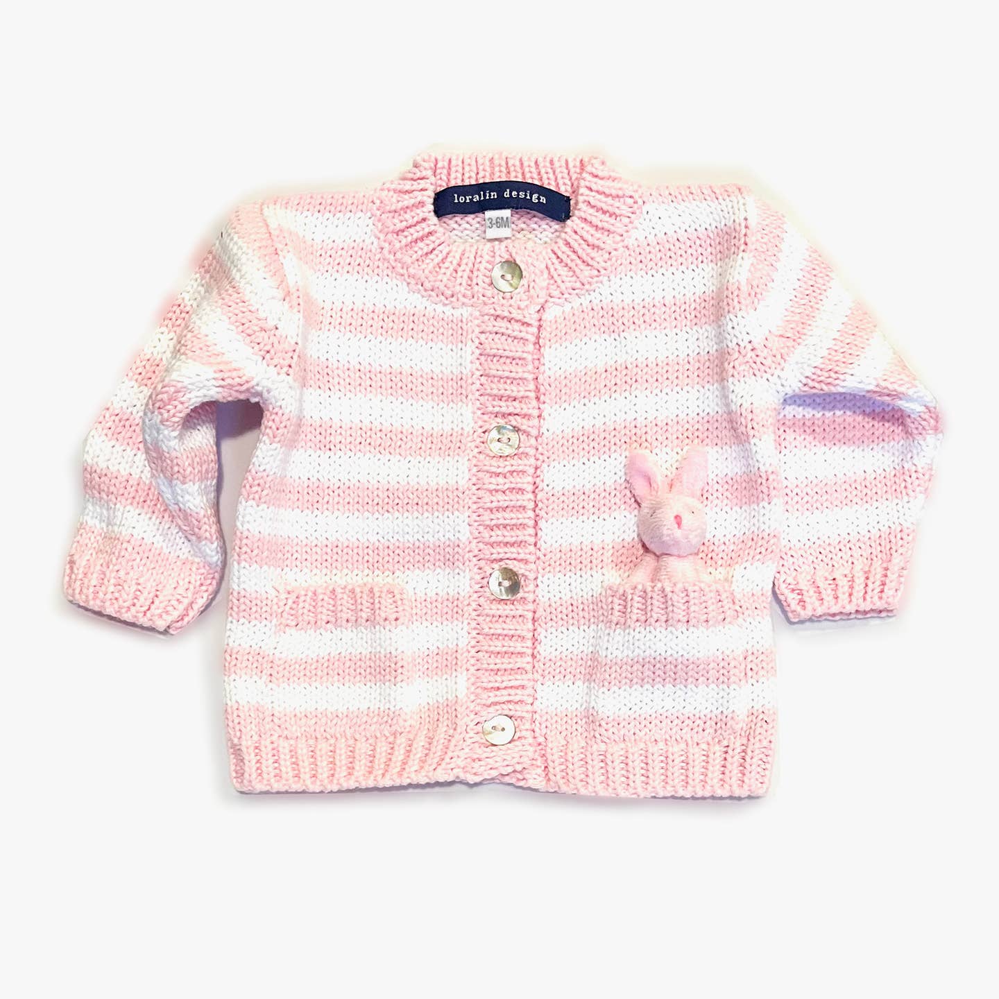 Pink Striped Bunny Cardigan