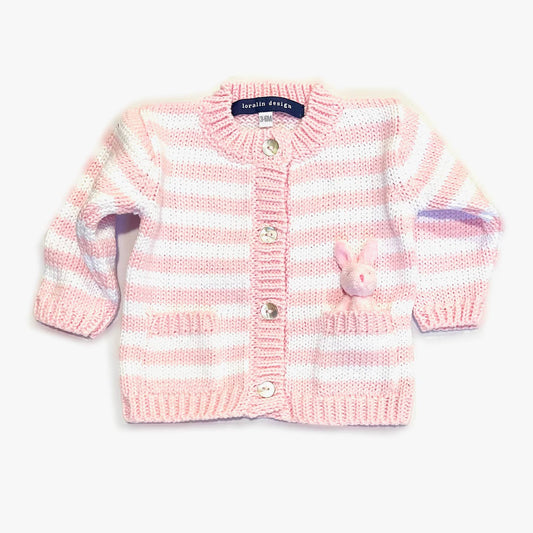 Pink Striped Bunny Cardigan