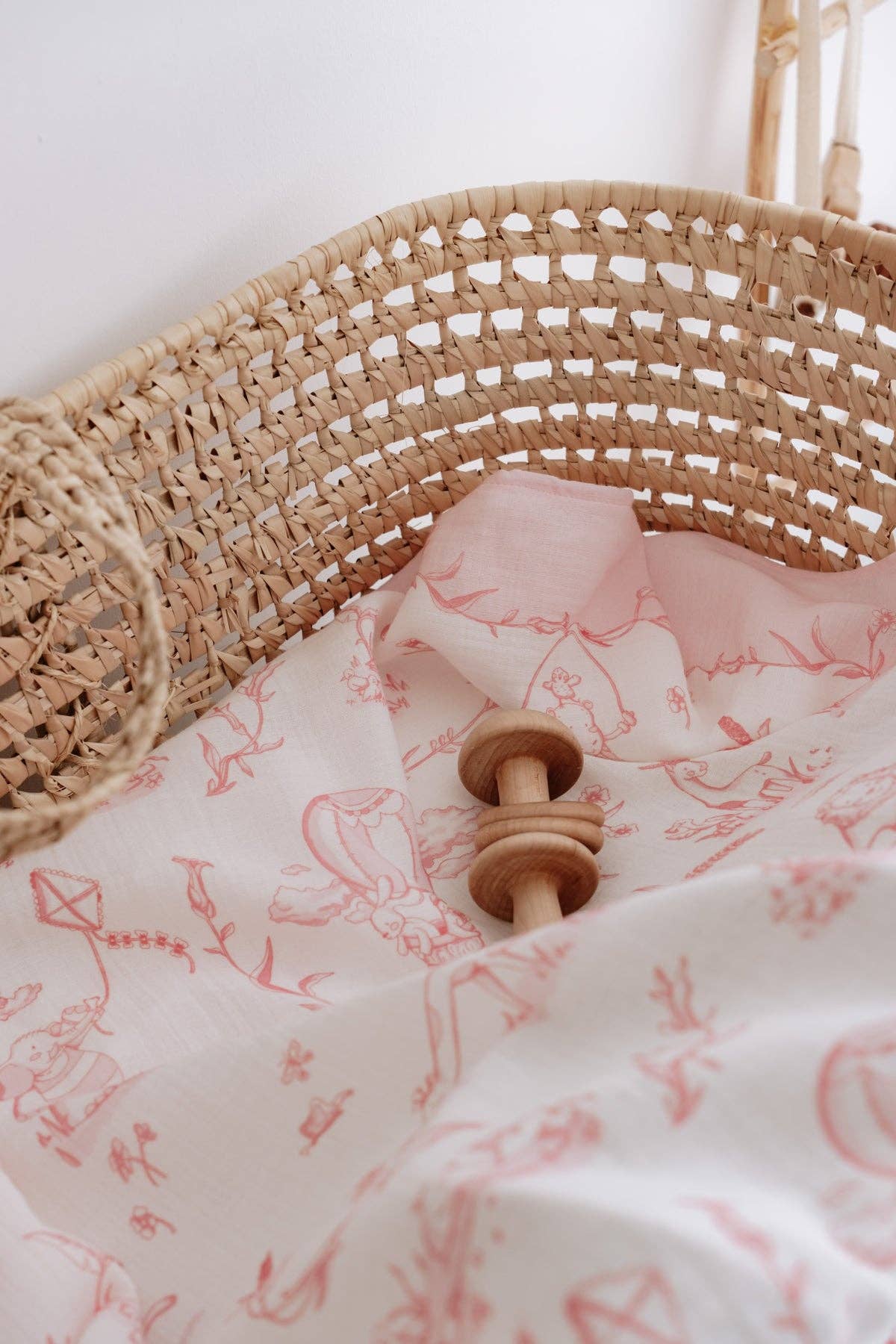 Atelier Babbi - Double-Layer Muslin Blanket - Toile De Jouy/Pink