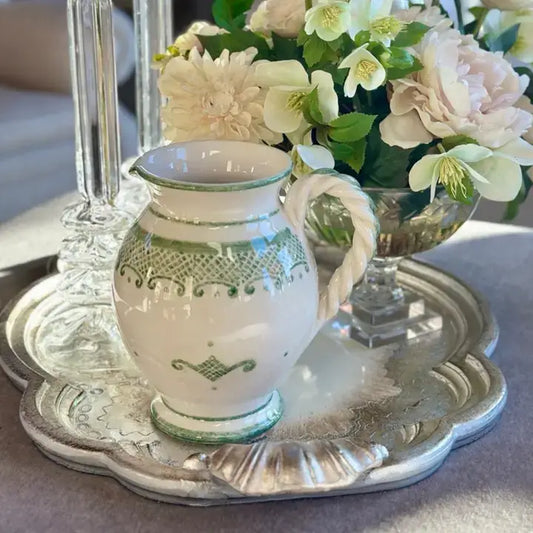 Arte Italica & Crown Linen Designs - Burano Green Small Pitcher - New