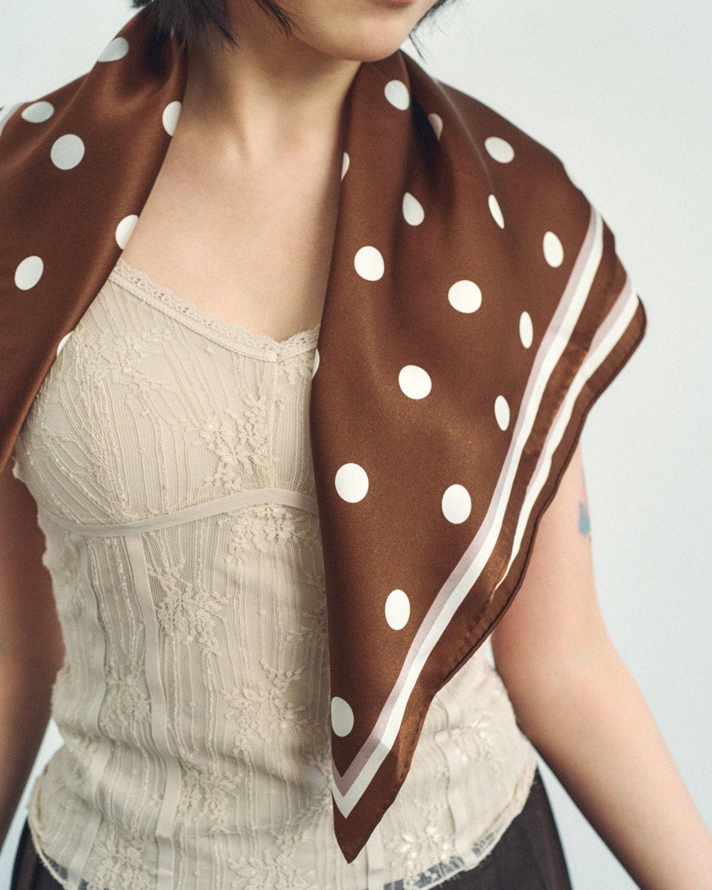 Lost Pattern NYC  "Retro Polka" Silk Bandana Scarf